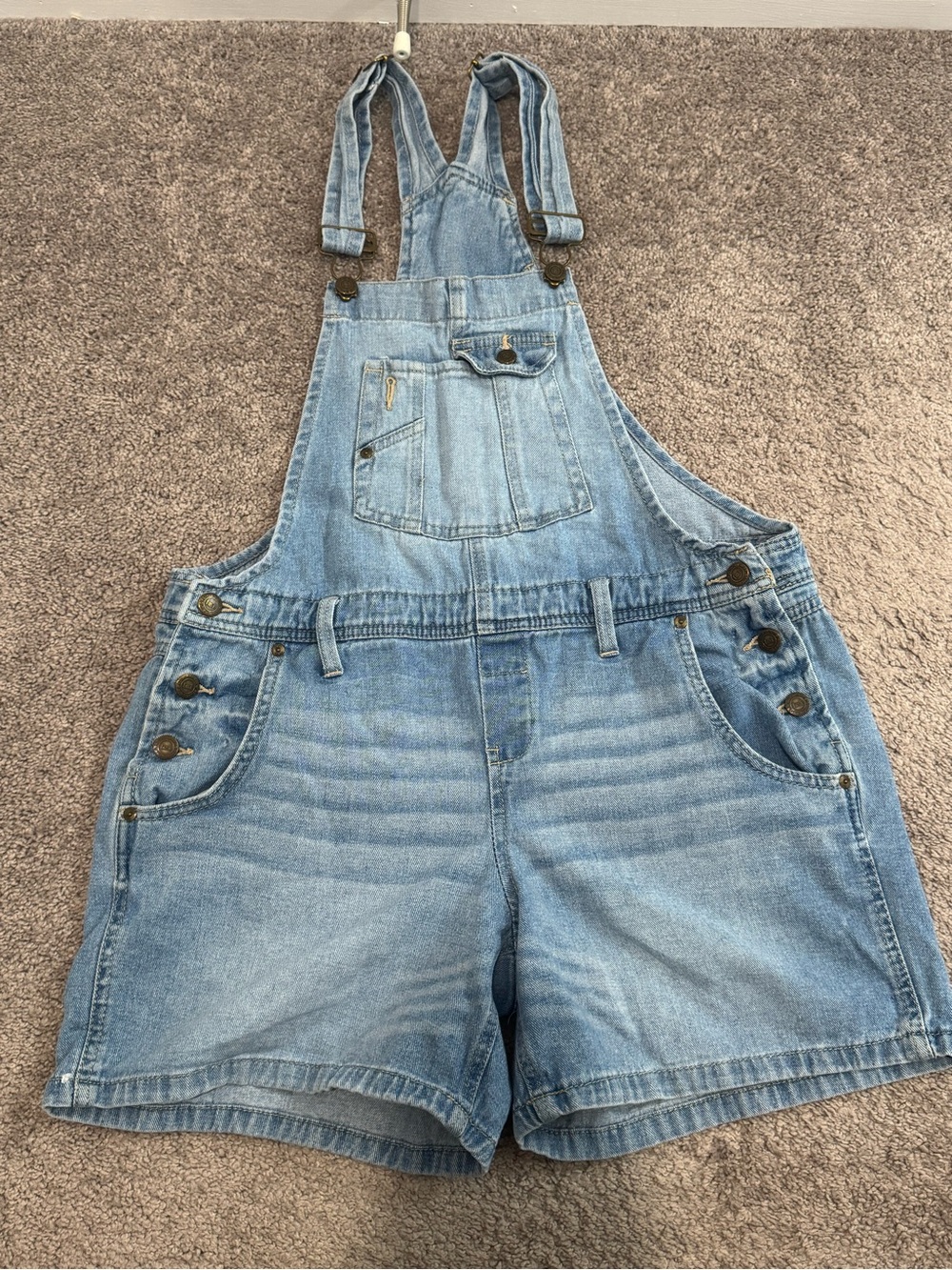 l.e.i. Light Blue Denim Short Overalls